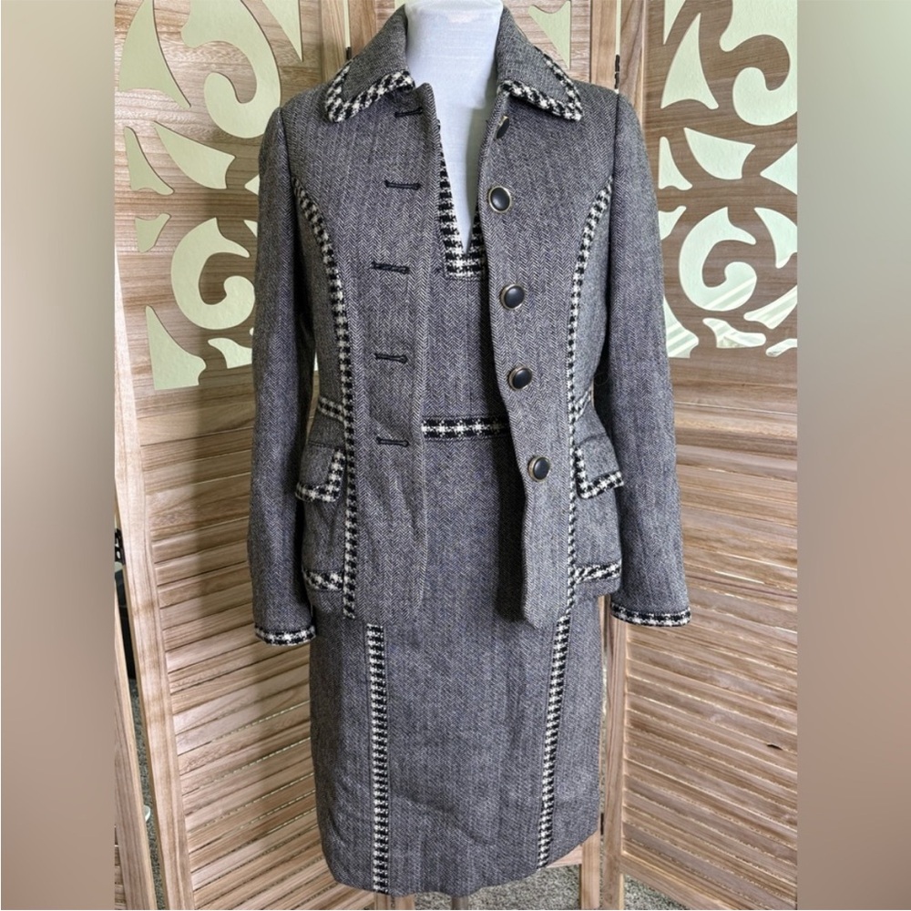 Tory Burch two piece jacket and dress tweed set